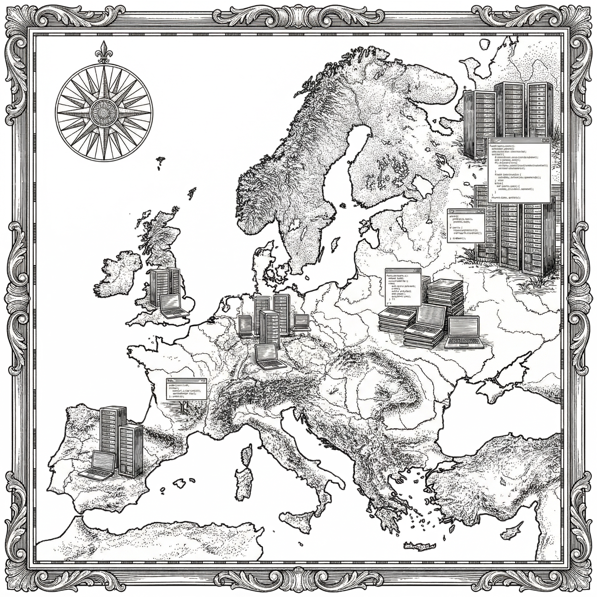 The emergence of a European terroir for software